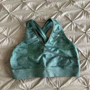 Teal Gymshark Adapt Camo Seamless Bra